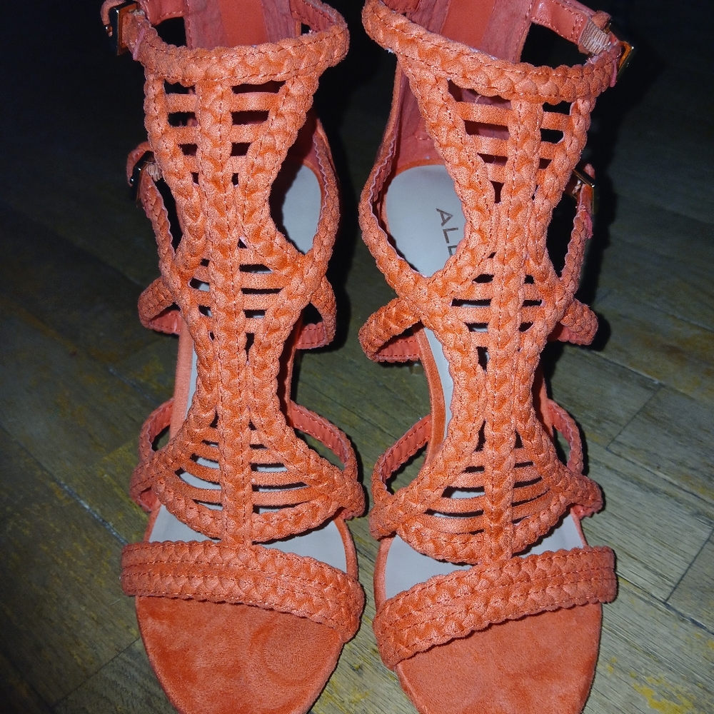 Aldo Coral Double Buckle Strappy High Heels Size 7